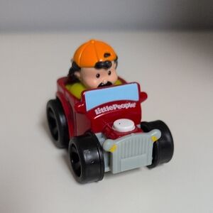 🩵3/$20🩵 Little People Wheelies Red Hot Rod With Orange Hat Man, 2010 Mattel